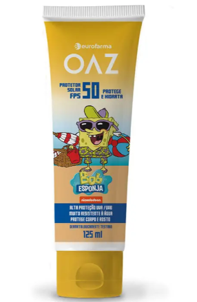 Imagem do produto Protetor Solar Infantil Oaz Bob Esponja Fps50 125Ml