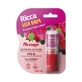 Imagem do produto Protetor Solar Labial Ricca Fps15 Morango 4G
