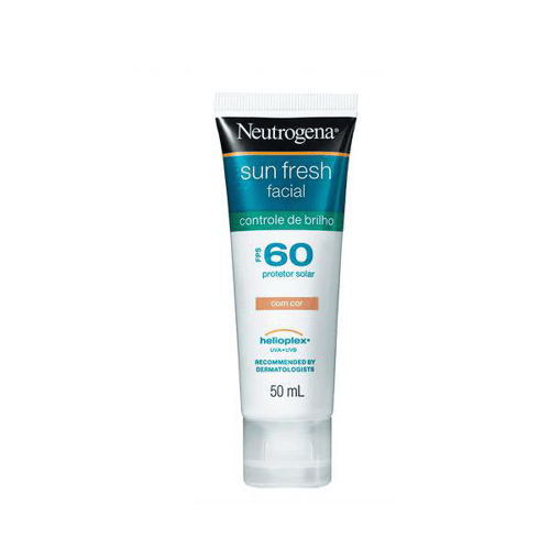 Protetor Solar Facial Neutrogena Sun Fresh Controle De Brilho Com Cor FPS60 50Ml