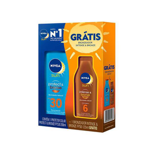 Protetor Solar Nivea Protect E Bronze Fps 30 200Ml Gratis Bronzeador Nivea Fps 6 125Ml