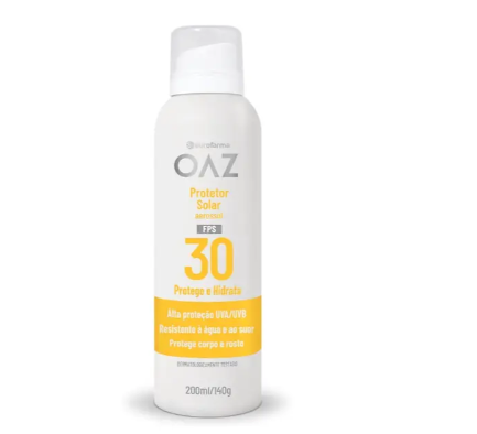 Imagem do produto Protetor Solar Oaz Fps 30 Aerossol Protege E Hidrata 200Ml