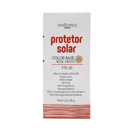 Protetor Solar Skinscience Color Base Fps 30 Bege Médio 60G