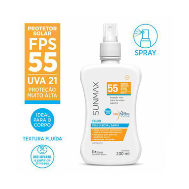 Protetor Solar Sunmax Fluid Fps 55 Pele Óleosa À Mista 200Ml