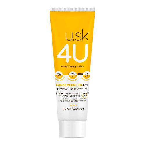 Protetor Solar Usk Under Skin 4U Sunscreen Color Fps50 40Ml