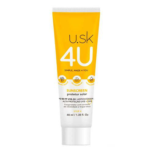 Protetor Solar Usk Under Skin 4U Sunscreen Fps50 40Ml