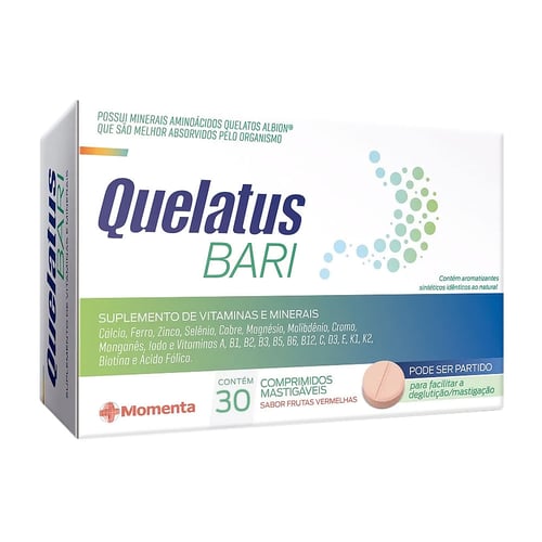 Imagem do produto Quelatus Bari Frutas Vermelhas 30 Comprimidos Mastigáveis