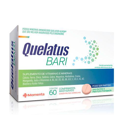 Imagem do produto Quelatus Bari Frutas Vermelhas 60 Comprimidos Mastigáveis