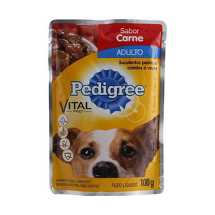 Ração Para Cães Pedigree Adultos Sachê Sabor Carne Ao Molho Com 100G