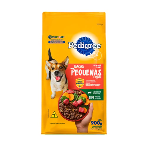 Ração Para Cães Pedigree Raças Pequenas E Minis Carne E Vegetais 900G