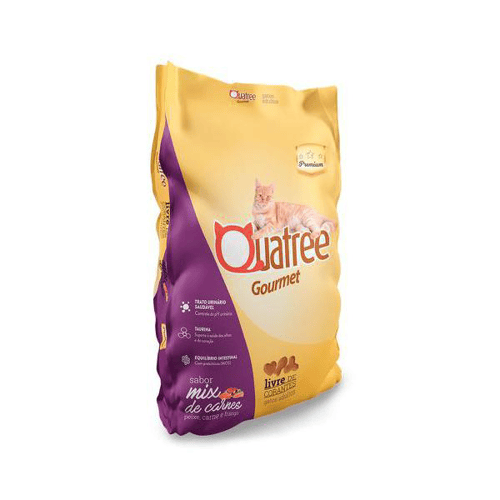 Ração Para Gatos Adultos Quatree Gourmet Sabor Mix De Carnes 3Kg