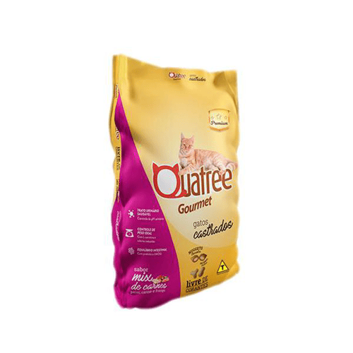 Imagem do produto Ração Para Gatos Castrados Quatree Gourmet Sabor Mix De Carnes 1Kg