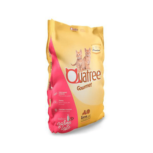 Ração Para Gatos Filhotes Quatree Gourmet Sabor Carne E Leite 1Kg