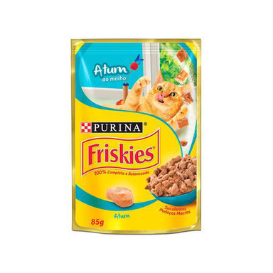 Imagem do produto Ração Para Gatos Friskies Adultos Sachê Sabor Atum Ao Molho Com 85G