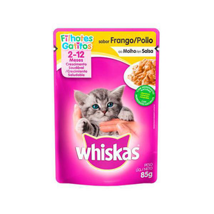 Imagem do produto Ração Para Gatos Whiskas Filhotes 212 Meses Sachê Sabor Frango Ao Molho Com 85G
