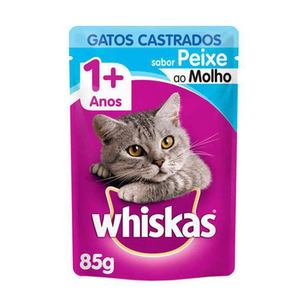 Ração Para Gatos Whiskas Para Gatos Castrados Sabor Peixe 85G