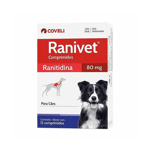 Ranivet 80Mg Para Cães Uso Veterinário 12 Comprimidos