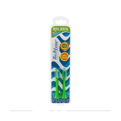 Imagem do produto Refil Para Escova Dental Infantil À Pilha Techline Kids Sapinho Eda01 Com 2 Unidades