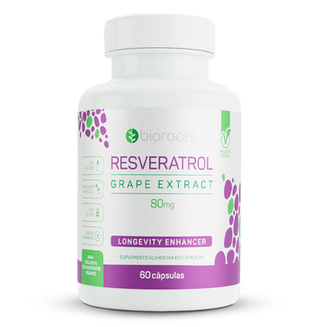 Resveratrol Bioroots 80Mg Com 60 Cápsulas