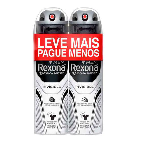 Rexona Kit 2 Desodorantes Aerosol Invisible Men 90G Leve Mais Pague Menos