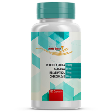 Imagem do produto Rhodiola Rósea 110Mg Curcuma 55Mg Resveratrol 15Mg Coenzima Q10 60Mg 120 Cápsulas