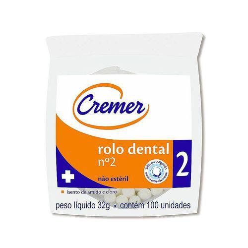 Rolete Dental De Algodão N° 02 Cremer