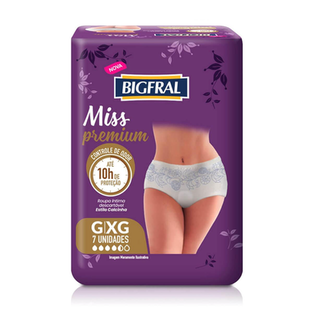 Roupa Intima Bigfral Miss Premium Tamanho G/Xg 7 Unidades