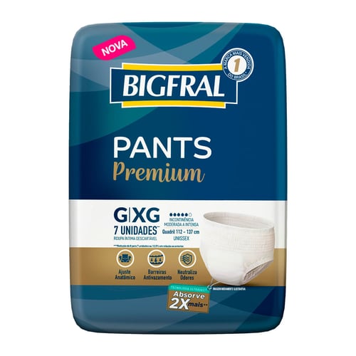 Imagem do produto Roupa Íntima Descartável Bigfral Pants Premium Tamanho G/Xg Com 7 Unidades