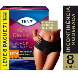 Imagem do produto Roupa Íntima Descartável Tena Pants Discreet Black P/M 8 Unidades 8 Unidades