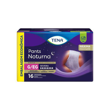 Roupa Íntima Descartável Tena Pants Noturna G/Eg Com 16 Unidades 16 Unidades