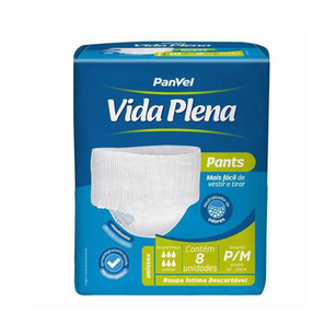 Imagem do produto Roupa Intima Panvel Vida Pena P/M Com 8 Unidades