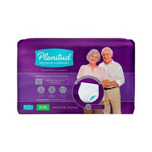 Roupa Íntima Plenitud Premium Comfort Unissex Tamanho P/M 14 Unidades