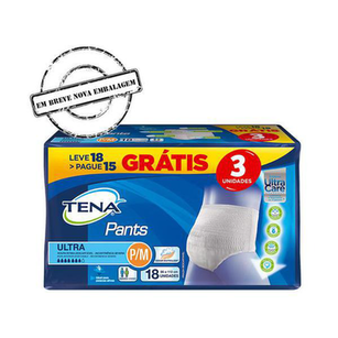 Imagem do produto Roupa Íntima Tena Pants Ultra Care Unissex Tamanho P/M Leve 18 Unidades Pague 15 Unidades