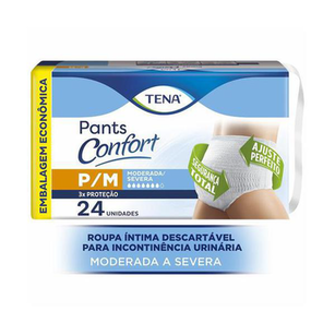 Roupa Intima Unissex Tena Pants Confort P/M Com 24 Unidades