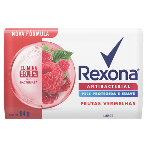 Sabonete Barra Rexona Antibacterial Frutas Vermelhas 84G Panvel Farmácias