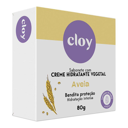 Sabonete Cloy Barra Com Hidratante Vegetal 80Gr Aveia