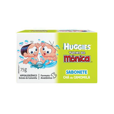 Sabonete - Em Barra Huggies Turma Da Mônica Camomila E Aloe Vera Com Hidratante 75G