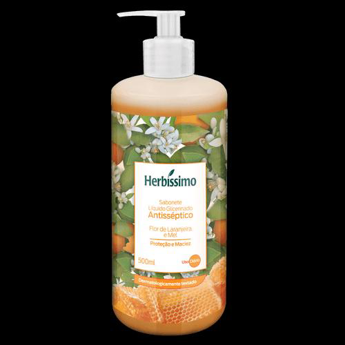Imagem do produto Sabonete Liquido Antisseptico Herbissimo Flor De Laranjeira E Mel 500Ml Herbíssimo