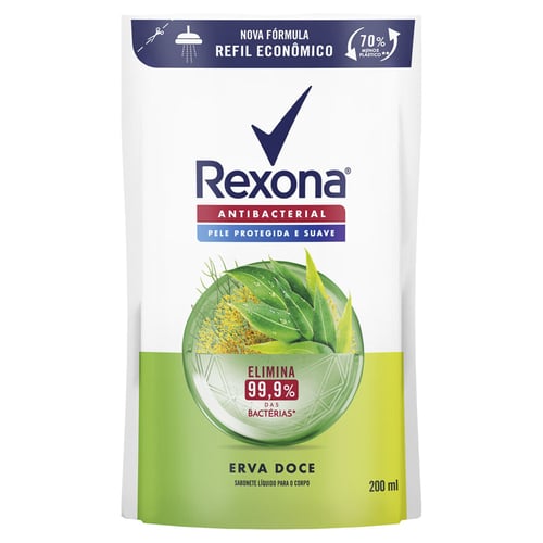 Imagem do produto Sabonete Líquido Rexona Antibacterial Ervadoce 200Ml Refil Econômico Panvel Farmácias