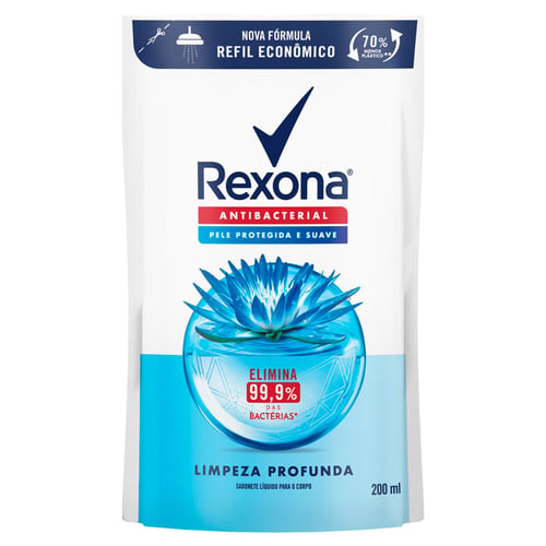 Sabonete Líquido Rexona Antibacterial Limpeza Profunda 200Ml Refil Econômico Panvel Farmácias