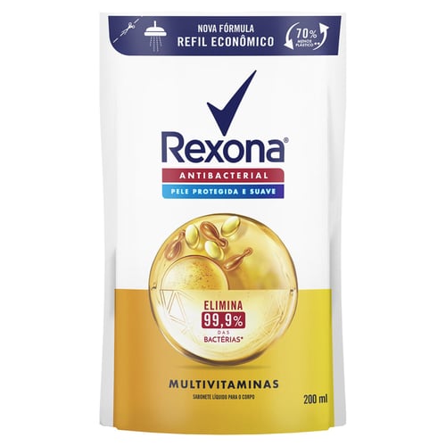 Imagem do produto Sabonete Líquido Rexona Antibacterial Multivitaminas 200Ml Refil Econômico Panvel Farmácias