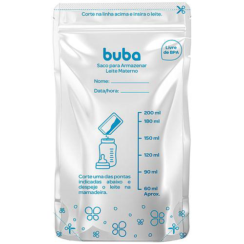 Saco Para Armazenar Leite Materno Buba Baby Com 25 Unidades 25 Unidades