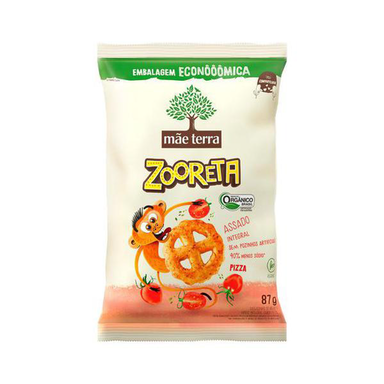 Salgadinho De Milho E Arroz Integral Orgnico Zooreta Mãe Terra Pizza 87G