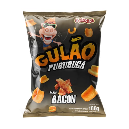 Imagem do produto Salgadinho Gulão Pururuca Sabor Bacon 100G
