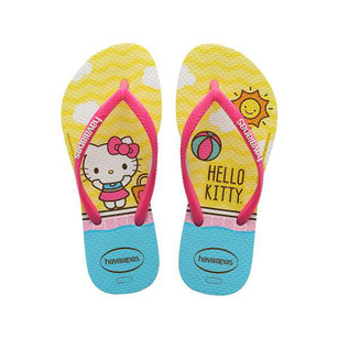 Sandálias Havaianas Kids Slim Hello Kitty Branco Tamanho 27/28 Com 1 Par