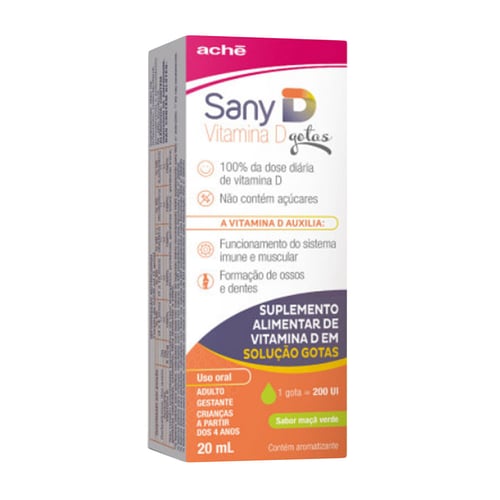 Imagem do produto Sany D Vitamina D3 2.000Ui Gotas Sabor Maçã Verde 20Ml