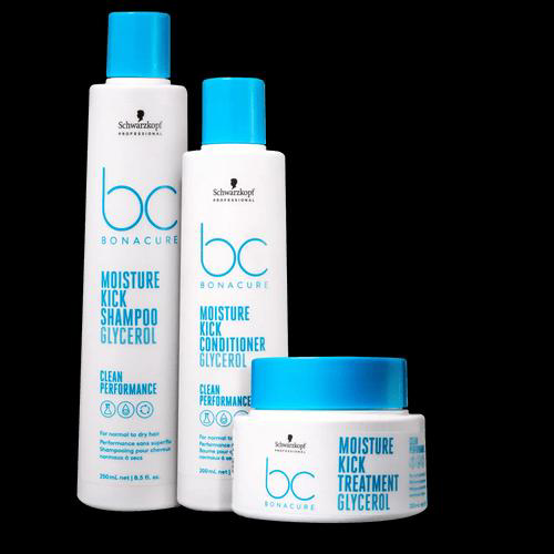 Schwarzkopf Bc Kit Moisture Kick Glicerol Shampoo 250Ml + Condicionador 200Ml + Máscara 200Ml