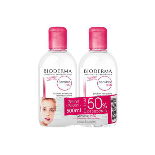 Kit Água Micelar Dermatológica Calmante Bioderma Sensibio H2o 250Ml 2 Unidades