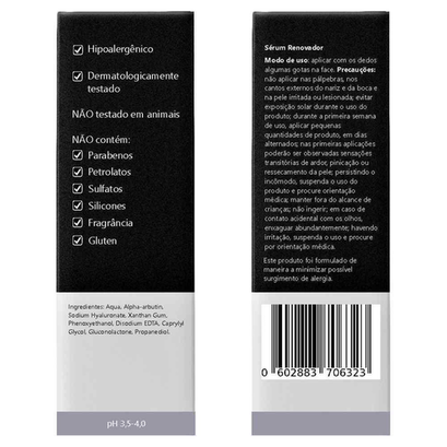 Sérum 2% Alfaarbutin + 10% Gluconolactone Principia Skincare Aa2 Com 30Ml