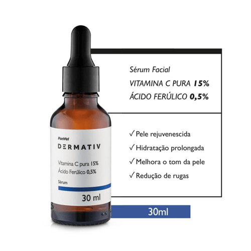 Imagem do produto Serum Vitamina C 15% + Acido Ferrulico 0,5% Panvel Dermativ 30Ml