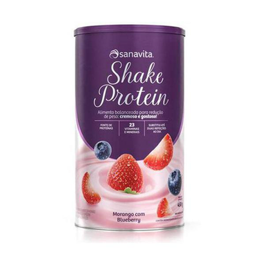 Shake Protein Sabor Morango E Blueberry 450G Sanavita